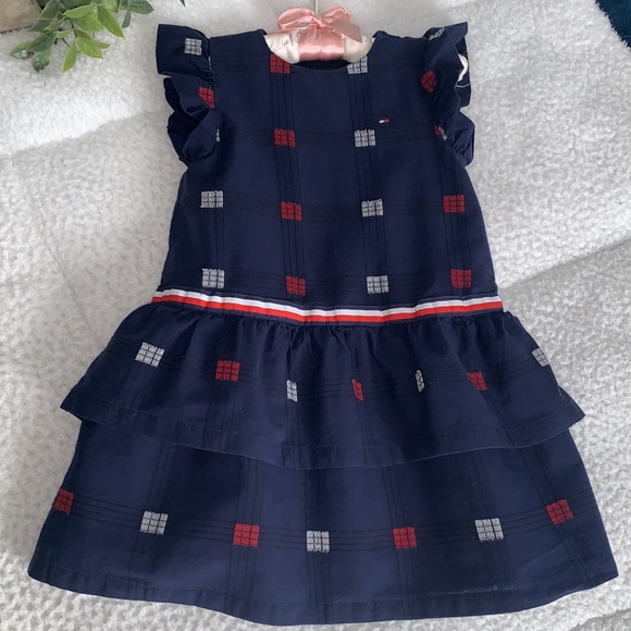 Tommy Hilfiger Navy Ruffle Sleeve Dress EUC 18M - Picture 5 of 14
